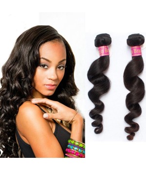 Free Shipping Virgin Brazilian Loose Curl Hair 2 Bundle Deals